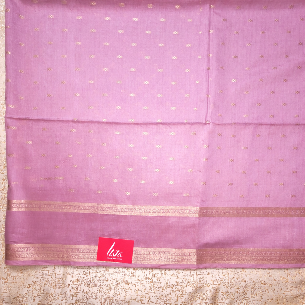 Semi-Raw Silk Zari Butti - Retttapet Border 
(Blush Pink)