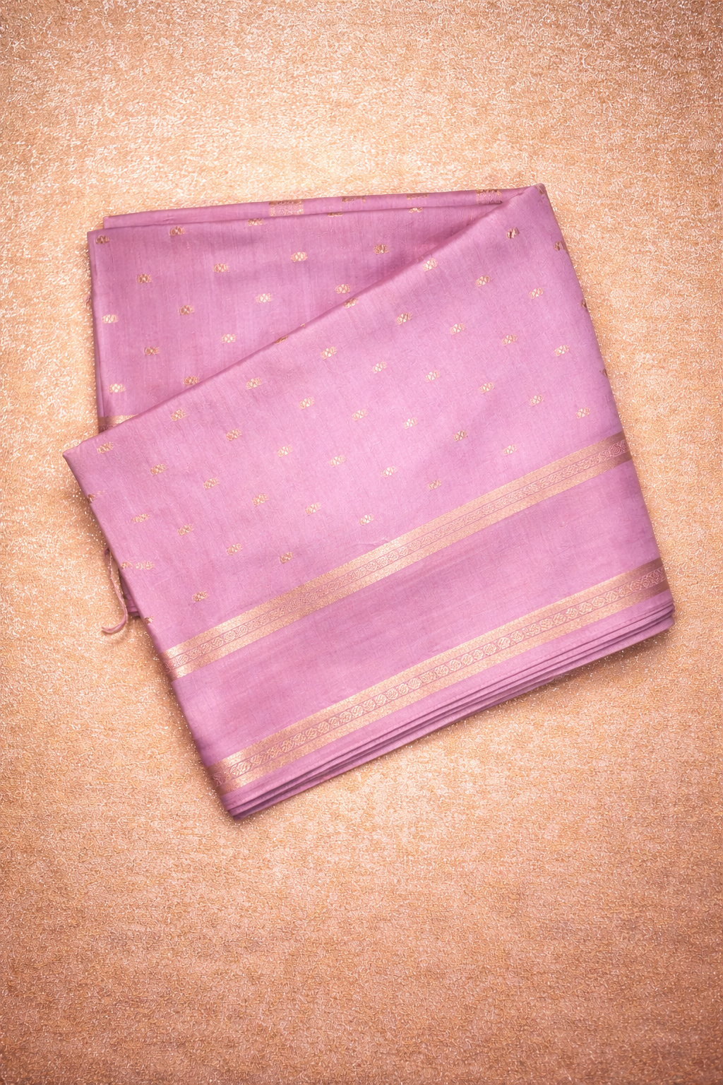 Semi-Raw Silk Zari Butti - Retttapet Border 
(Blush Pink)
