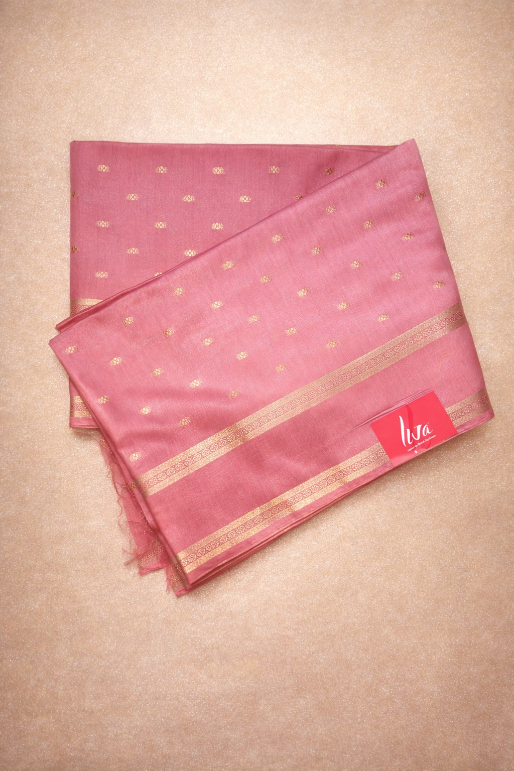 Semi-Raw Silk Zari Butti - Retttapet Border 
(Dusty Mauve)