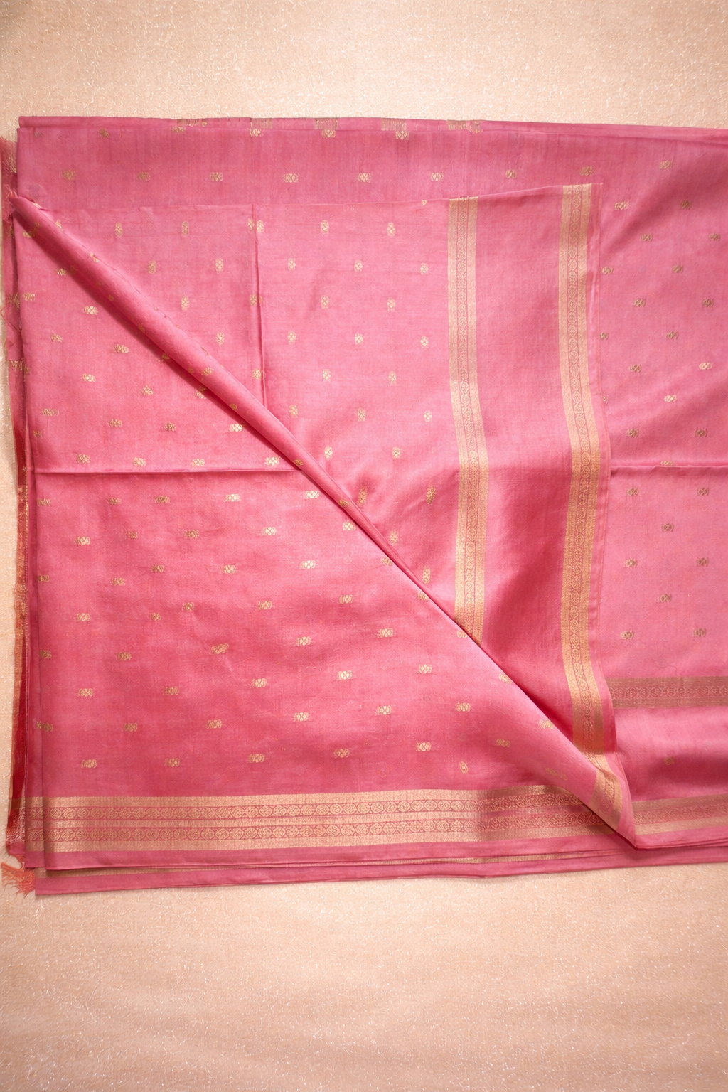 Semi-Raw Silk Zari Butti - Retttapet Border 
(Dusty Mauve)