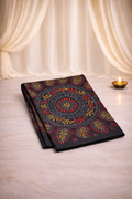 Kantha Hand Embroidered Tussar Silk - Black Saree