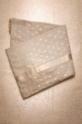 Semi-Raw Silk Zari Butti - Coffee Beige